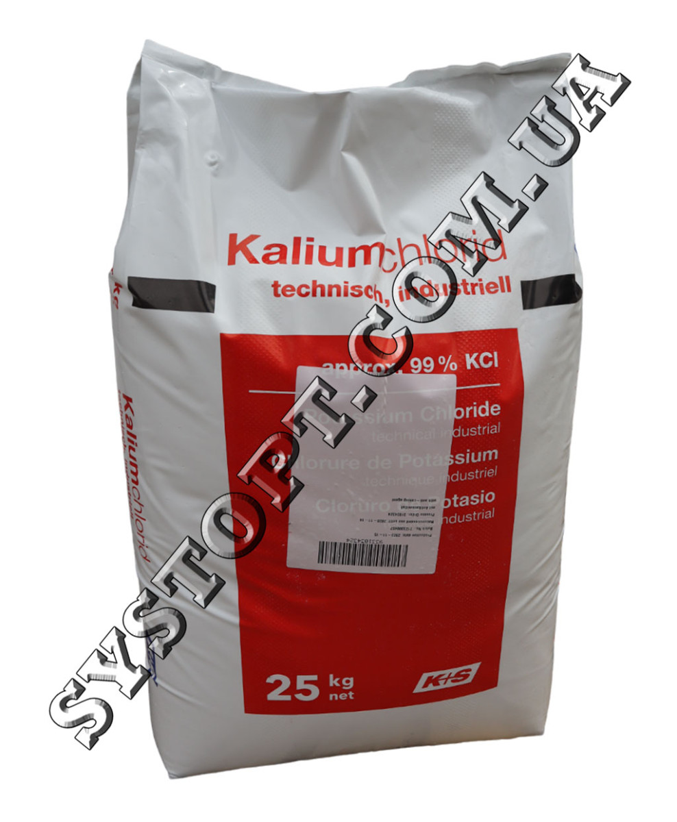 Калій хлористий (хлорид калію) KCl, сорт 1, K₂O ≥60%